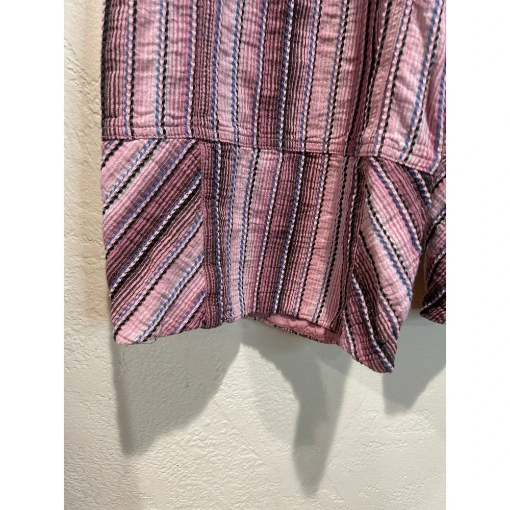 Free People Pink Striped Gauze Wide Leg days end Pant XL Boho Elastic Waist - Picture 4 of 9